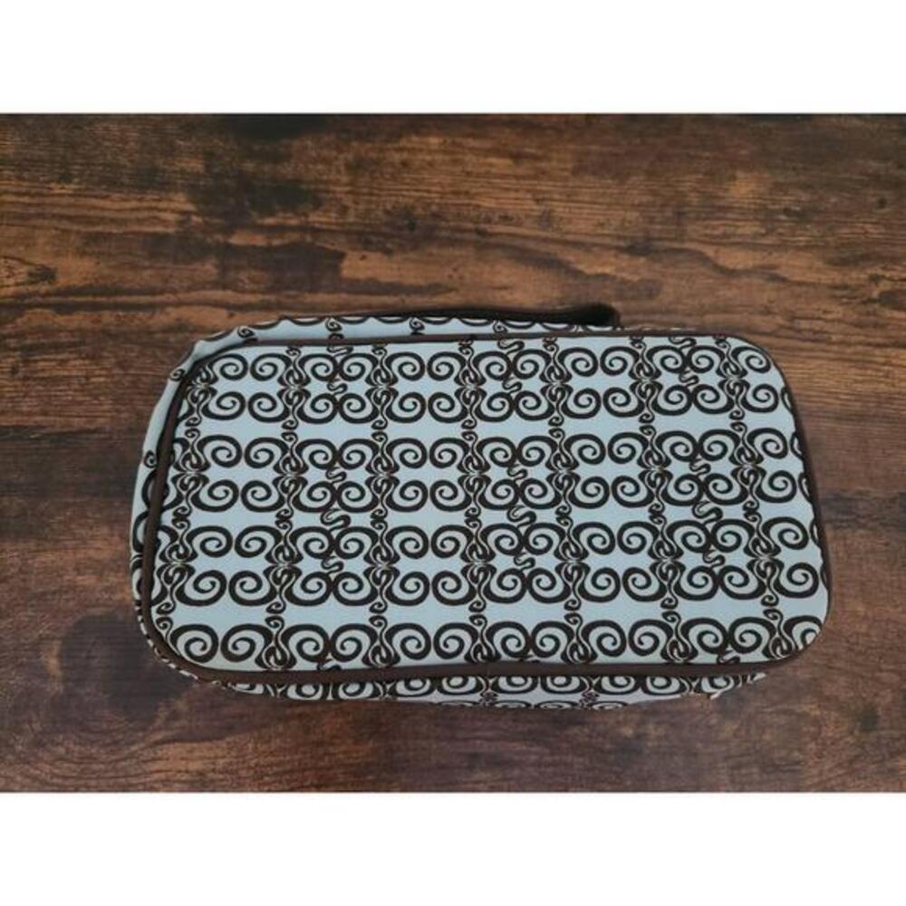 thirty-one Bag Womens Size MediumBrownSwirlCosmeticPouchZipperClosureRetroTravel